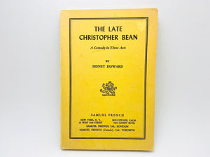 1933 The Late Christopher Bean, A Comedy in Three Acts by Sydney Howard