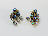 Vintage Rhinestone Clip On Earrings