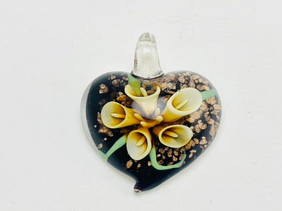 Vintage Venetian Murano glass heart pendant