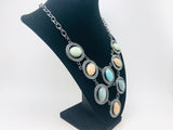 Large Acrylic Stone Cabochon Statement Necklace