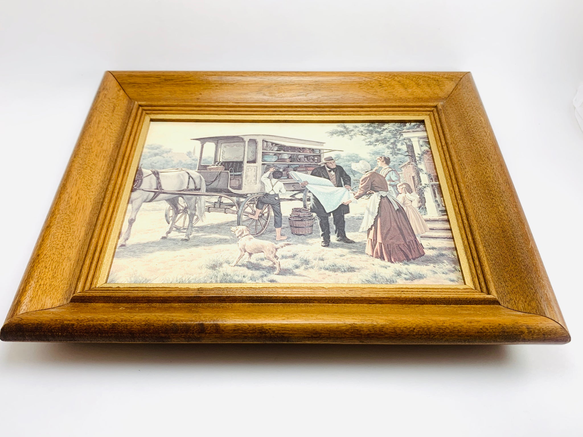 2 M.Nue Vintage Farm Scene Framed Art Prints