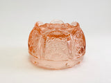 Antique Lady Chippendale Pink Rose Footed Salt Cellar Pressed Glass Pattern Rd 176566