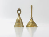 2 Vintage Etched Brass Bells