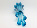 Vintage Blue Swung Glass Vase