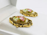 SOLD! Vintage Fragonard Courting Couple Lucite Earrings