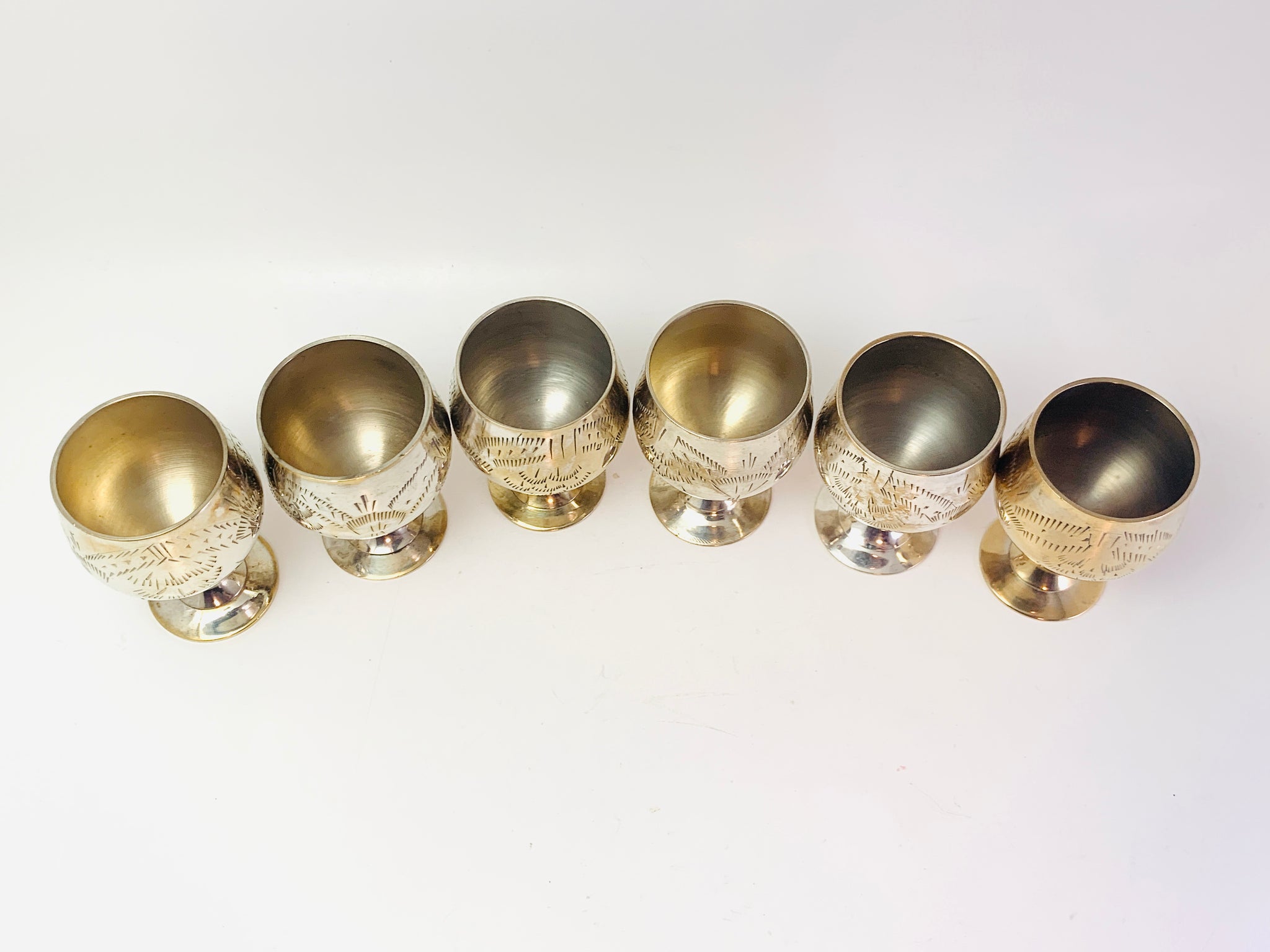 Epns England Vintage Set Of 4 Silver Plated Wine Goblets 1960s 13 X 7 Cm