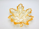 1950’s Glass Maple Leaf Dish With Orange Hue