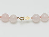 Rose Quartz & Pearl 14k Clasps, Heart Necklace and Bracelet Set