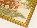 SOLD! Vintage Framed Cloth Horse Decor