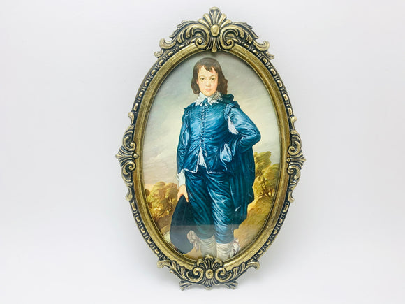 1960’s Italian Ornate Metal Framed Blue Boy Print