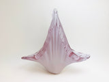 Vintage Amethyst / Pink Blown Art Glass Basket