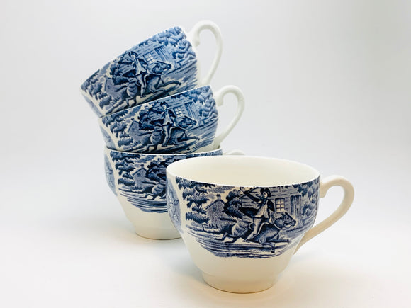 SOLD! 1970’s Paul Revere’s Ride English Teacup Set of 4