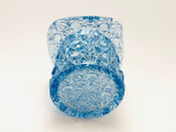 Vintage Blue Glass Daisy & Button Top Hat