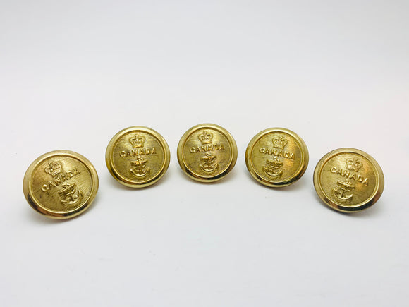 1940-50’s 5 Canadian Navy Brass Buttons Firmin London