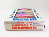 Vintage Santaland Glass Teardrop Ornaments