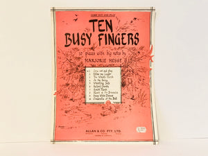 1959 Ten Busy Fingers, Marjorie Hesse, Big Note Piano Sheet Music