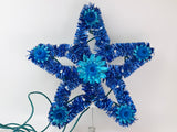 Vintage Blue Christmas Star Tree Topper
