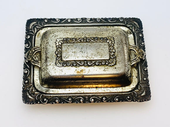 1940’s Occupied Japan Small Silver Plate Butter Dish