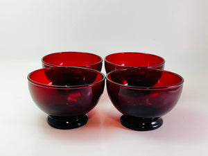 1940’s Anchor Hocking Royal Ruby Glass Dessert Cups