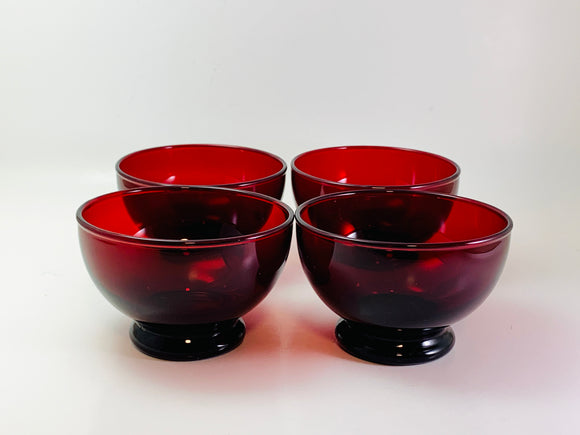 1940’s Anchor Hocking Royal Ruby Glass Dessert Cups