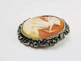 Vintage Artemis, Diana Goddess of the Hunt, Cameo Brooch