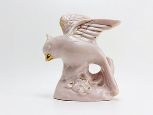 1950’s Pink Ceramic Bird With Gold Highlights 
