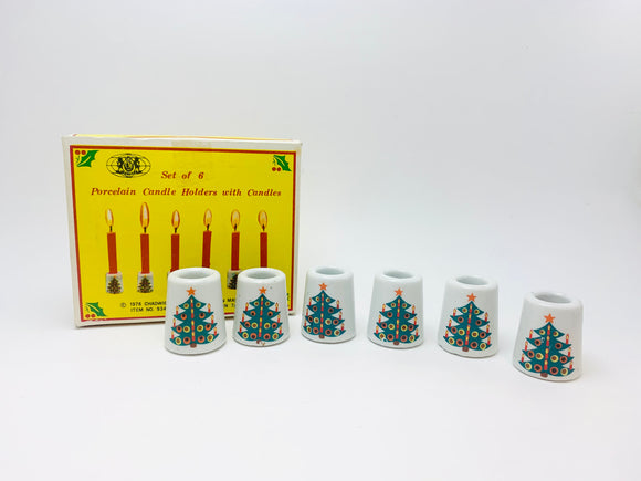 1976 Chadwick-Miller Set of 6 Miniature Porcelain Skinny Taper Candle Holders