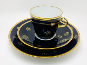 SOLD! 1960’s Lichte Echt Kobalt 3 Piece Tea Cup and Plate Set GDR