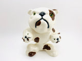 Vintage Bulldog and Puppies Porcelain Figurine