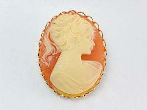 Vintage Pink Cameo Brooch
