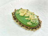 Vintage Gerrys Floral Cameo Pendant Brooch