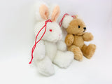 Vintage Miniature Plush Bears and Bunny Ornaments