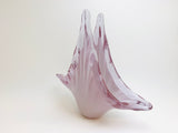 Vintage Amethyst / Pink Blown Art Glass Basket