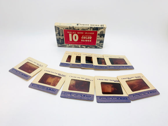 Vintage France World’s Scenic Splendor Set of 10 2x2 Colour Slides