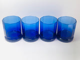 4 Vintage Anchor Hocking Essex Cobalt Glasses