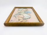 Vintage Small Framed Lithograph, Fast Asleep by Maud Tousey Fangel