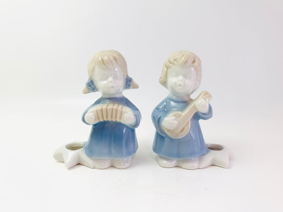 Vintage Colonial Candle Japan Ceramic Children Candle Holders