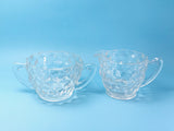 1929-1933 Jeanette Cubist Clear Glass Cream and Sugar Set