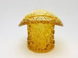 Vintage Amber Glass Daisy & Button Top Hat