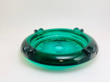 Vintage Emerald Green Glass Ashtray