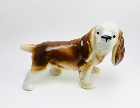 Vintage Porcelain Hound Dog With Serial Number