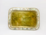 Vintage Abalone and Brass Tray