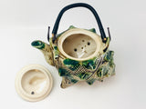 Vintage Ceramic Shell Teapot, Cream and Sugar Set