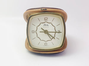 Vintage Liberty 5 Jewels Wind Up Folding Travel Clock