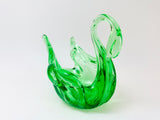 Vintage Green Art Glass Swan