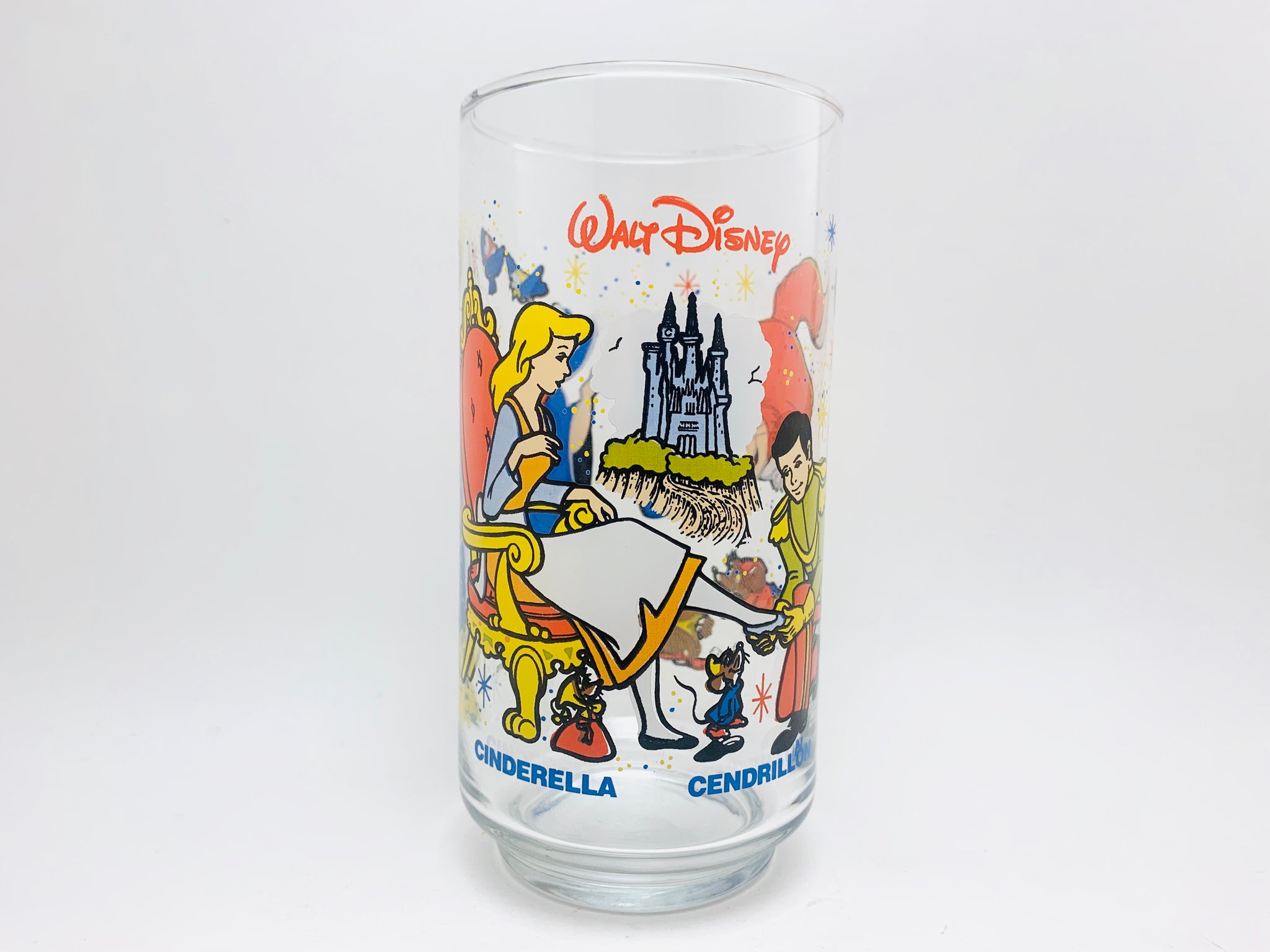 Walt Disney Cinderella McDonalds Coca Cola Drinking Glasses Set Of Two  Vintage