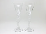 Vintage Bayel France Nude Woman Cordial Glass, Frosted Crystal Stemware