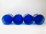 4 Vintage Anchor Hocking Essex Cobalt Glasses