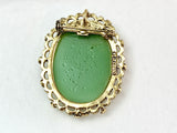 Vintage Gerrys Floral Cameo Pendant Brooch