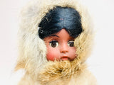 Vintage Sleepy Eye Eskimo Doll with Papoose and Real Fur Coat